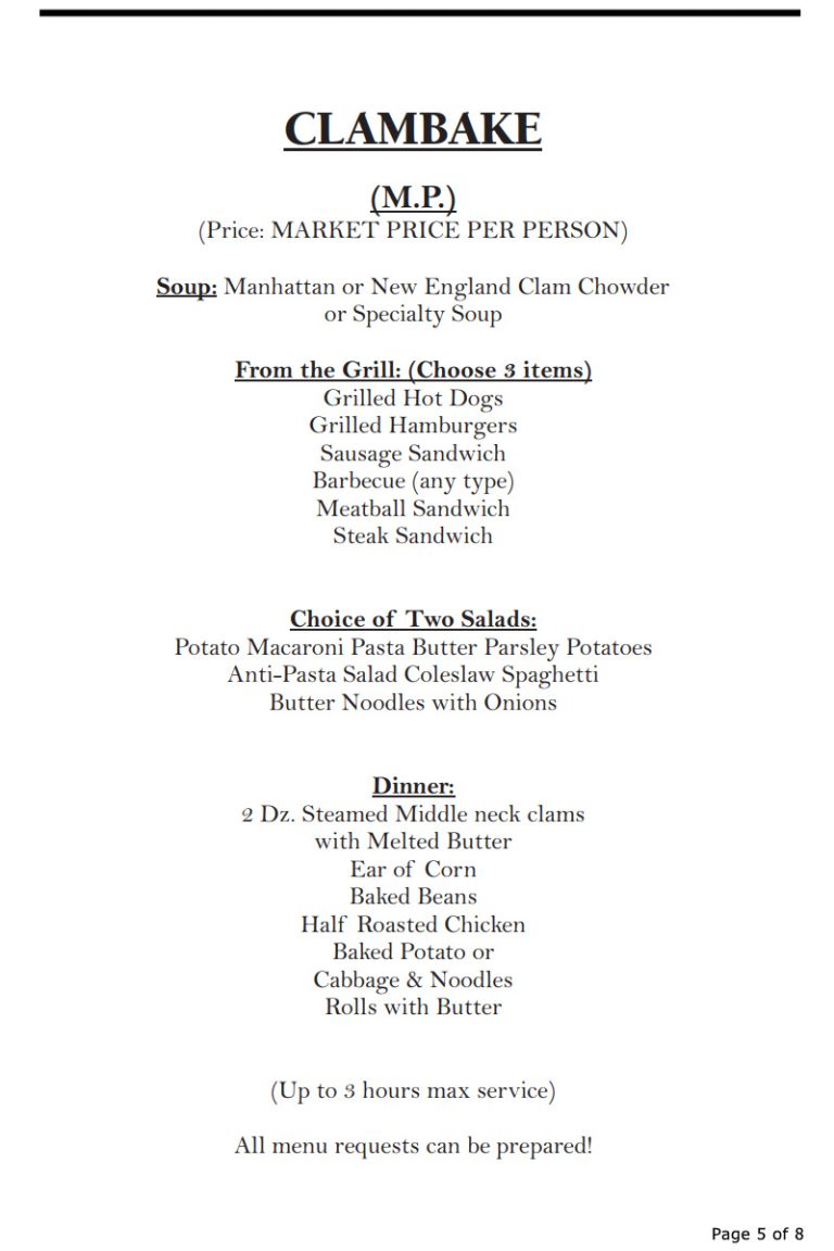 Catering Menu Samuel Owens Restaurant & Bar Coplay, PA (6102622860)